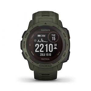 Garmin Instinct Solar Tactical: reloj inteligente GPS resistente con función de carga solar para hasta 54 días de batería y funciones tácticas (certificado y restaurado)