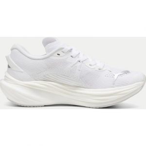 PUMA Deviate NITRO 3 Running Shoes - White/Feather Grey/Silver - UK 8