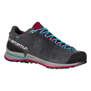 Ténis La Sportiva TX2 Evo Leather cinzento fúcsia azul mulher - 42