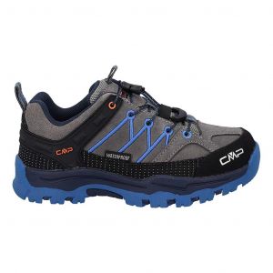 Ténis CMP Rigel Low WaterProof cinza preto azul elétrico infantil - 37