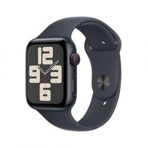 Apple Watch SE de 2.ª generación GPS + Cellular Smartwatch con Caja de Aluminio en Medianoche de 44 mm y Correa Deportiva Medianoche - Talla M/L. Monitores de entreno y sueño y Resistencia al Agua