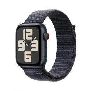 Apple Watch SE de 2.ª generación GPS + Cellular Smartwatch con Caja de Aluminio en Medianoche de 44 mm y Correa Loop Deportiva Tinta. Monitores de entreno y sueño y Neutro en Carbono