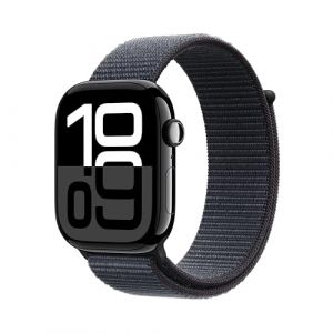 Apple Watch Series 10 (GPS) - Caja de Aluminio en Negro Azabache de 46 mm - Correa Deportiva Color Tinta