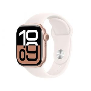 Apple Watch Series 10 (GPS) - Caja de Aluminio en Oro Rosa de 42 mm - Correa Deportiva Rosa Rubor - Talla M/L