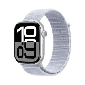 Apple Watch Series 10 (GPS) - Caja de Aluminio en Plata de 46 mm - Correa Loop Deportiva Azul Nube