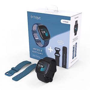 Fitbit Versa 4 Bundle (con Correa Deportiva) Reloj Inteligente de Fitness con GPS Integrado y hasta 6 días de duración de la batería