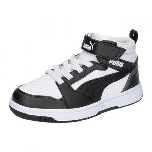 PUMA REBOUND V6 MID AC+ PS-PUMA WHITE-PUMA BLACK-SHADOW GREY Unisex niños