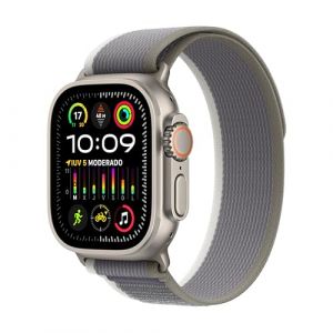 Apple Watch Ultra 2 [GPS + Cellular] Smartwatch con Caja de Titanio Resistente de 49 mm y Correa Loop Trail Verde/Gris - Talla S/M. Monitor de entreno