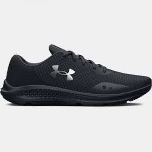 Women's Under Armour Charged Pursuit 3 Running Shoes Black / Black / Metallic Silver 38.5