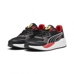 PUMA Zapatillas de automovilismo Scuderia Ferrari X-Ray Speed 45 Black Aged Silver Rosso Corsa Gray Red