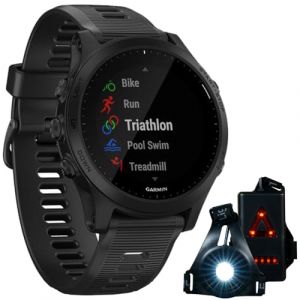 Garmin 010-02063-00 Forerunner 945 - Reloj deportivo GPS (negro) con luz de seguridad delantera y trasera Deco Essentials