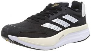 adidas Women's Adizero Boston 10 Running Shoe - Color: Core Black/Cloud White/Gold Metallic - Size: 7.5 - Width: Regular