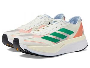 adidas Adizero Boston 11 White Tint/Court Green/Coral Fusion 6 B (M)