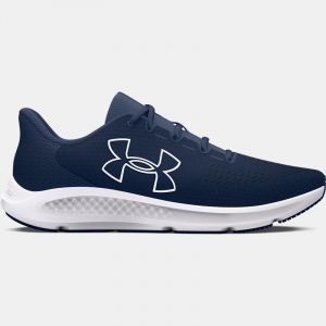 Men's Under Armour Charged Pursuit 3 Big Logo Running Shoes Black / Black / White 47.5