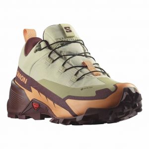 Ténis Salomon Cross Hike 2 GORE-TEX verde esbranquiçado laranja bordô mulher - 38