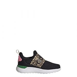 adidas Girl's Lite Racer Adapt 4.0 Tiger-Print (Little Kid/Big Kid) Black/Black/Beam Pink 4 Big Kid M