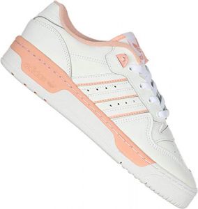 adidas Boy's GS Rivalry Low (Big Kid) Footwear White/Footwear White/Glow Pink 7 Big Kid