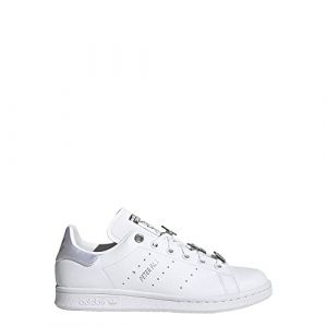 adidas Originals Stan Smith (Big Kid) White/Silver Metallic/Scarlet 4.5 Big Kid M