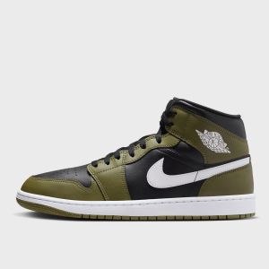 Air Jordan 1 Mid black/white medium olive/sail, da Jordan, Air Jordan 1, em verde, tamanho: 41