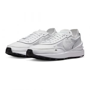 Nike Mujer Waffle One Leather Textile White White Black Entrenadores 38 EU