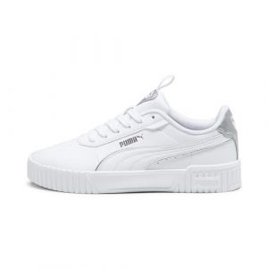 PUMA Zapatillas Carina 2.0 Pop Up Metallics Mujer 41 White Matte Silver Gray Metallic