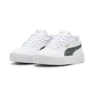 PUMA Zapatillas Carina 2.0 Animal Update Niñas 30 White Mineral Gray Gold