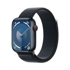 Apple Watch Series 9 [GPS + Cellular] Smartwatch con Caja de Aluminio en Color Medianoche de 45 mm y Correa Loop Deportiva Color Medianoche. Monitor de entreno