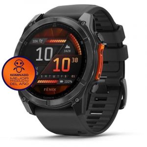 Garmin Fenix 8 AMOLED 51mm Smartwatch Cinzento com Bracelete de Silicone Preta