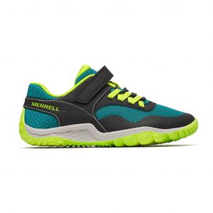 Ténis Merrell Trail Glove 7 preto verde amarelo néon infantil - 38