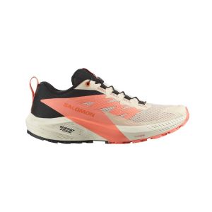 Ténis Salomon Sense Ride 5 Bege Laranja SS25 Mulher