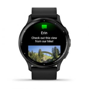 Garmin 010-02784-52 Venu 3 Reloj Inteligente con Bisel de Acero Inoxidable Pizarra con Caja Negra y Correa de Cuero