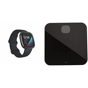Fitbit Sense - Smartwatch avanzado de Salud con Herramientas avanzadas de la Salud del corazón + Fitbit Aria Air Scales Black