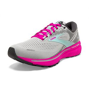 Brooks Ghost 14 Women's Neutral Running Shoe - White/Purple/Coral - 8.5