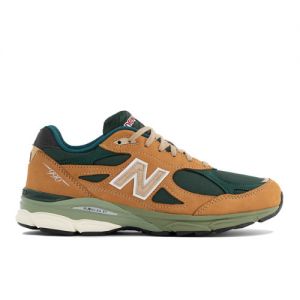 New Balance Homens Made in USA 990v3 in Verde, Leather, Tamanho 46.5