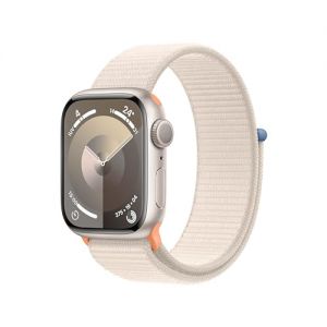Apple Watch Series 9 [GPS] Smartwatch con Caja de Aluminio en Blanco Estrella de 41 mm y Correa Loop Deportiva Blanco Estrella. Monitor de entreno