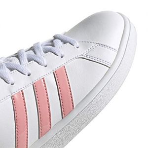 adidas Women's Grand Court Base Fashion Sneakers Cloud White/Glow Pink/Cloud White 9